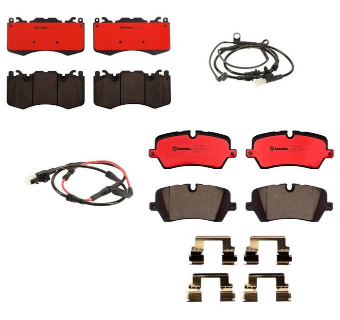 Land Rover Brakes Kit - Brembo Pads Front  and Rear (Ceramic) LR079935 - Brembo 1557473KIT